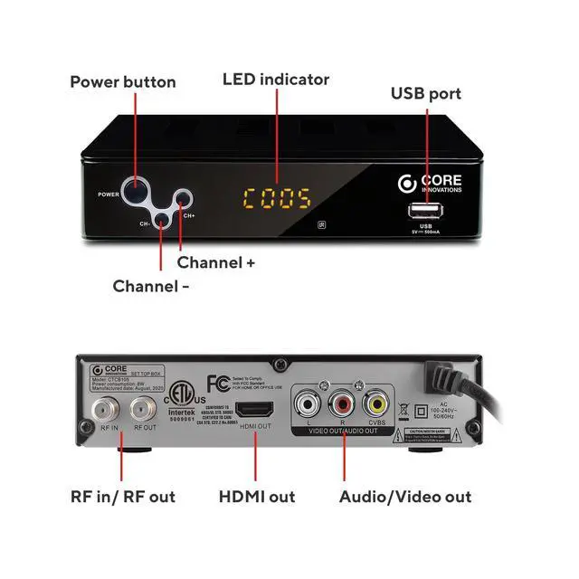 Alt view image 7 of 7 - CTCB105 Over The Air Digital TV Converter & DVR Box