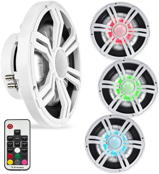 Main image of BMSS10RW 800W Peak (400W RMS) 10" Shallow Marine Subwoofer with Multi-Color LED Lighting for Boats/ATV/UTV/SxS/Powersport