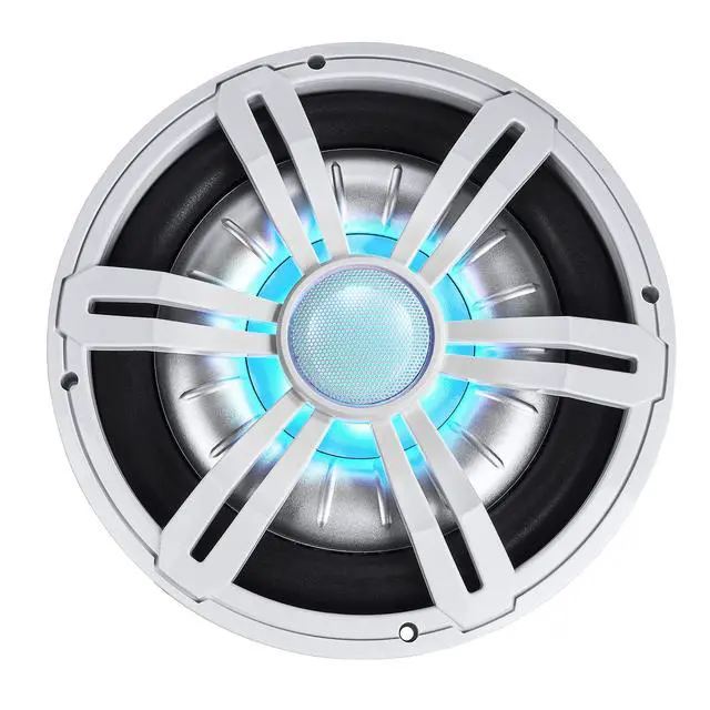 Alt view image 7 of 7 - BMSS10RW 800W Peak (400W RMS) 10" Shallow Marine Subwoofer with Multi-Color LED Lighting for Boats/ATV/UTV/SxS/Powersport