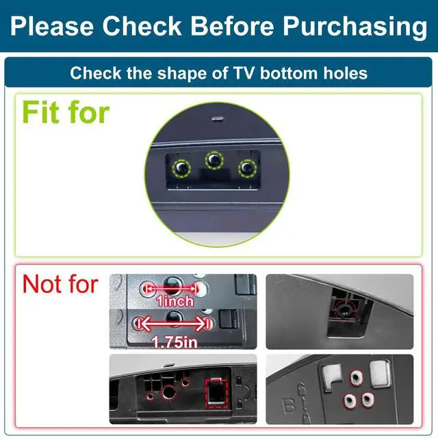 Alt view image 2 of 7 - TV Stand for LG TV Legs Replacement, for 75UQ9000PUD 70UP8070 70UQ7070ZUD 70UQ7590PUB 70UQ8000 75UP8070 75UQ8000 82UP8770 86UP8770 86UQ8000 86UQ7070, Only for LG 70" 75" 82" 86" TV Models We List
