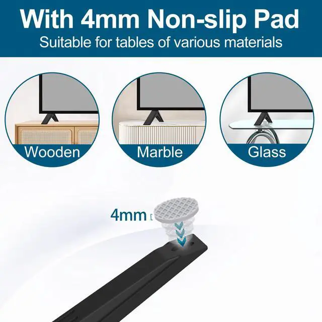 Alt view image 5 of 7 - TV Stand for LG TV Legs Replacement, for 75UQ9000PUD 70UP8070 70UQ7070ZUD 70UQ7590PUB 70UQ8000 75UP8070 75UQ8000 82UP8770 86UP8770 86UQ8000 86UQ7070, Only for LG 70" 75" 82" 86" TV Models We List