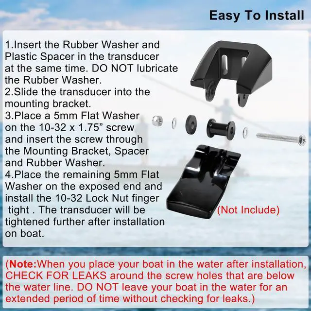Alt view image 5 of 7 - 010-10272-00 Heavy Duty Transducer Mount Bracket,Transom Mount Bracket Compatible with Garmin Fishfinder,GPSMAP,GSD K00-00118-01