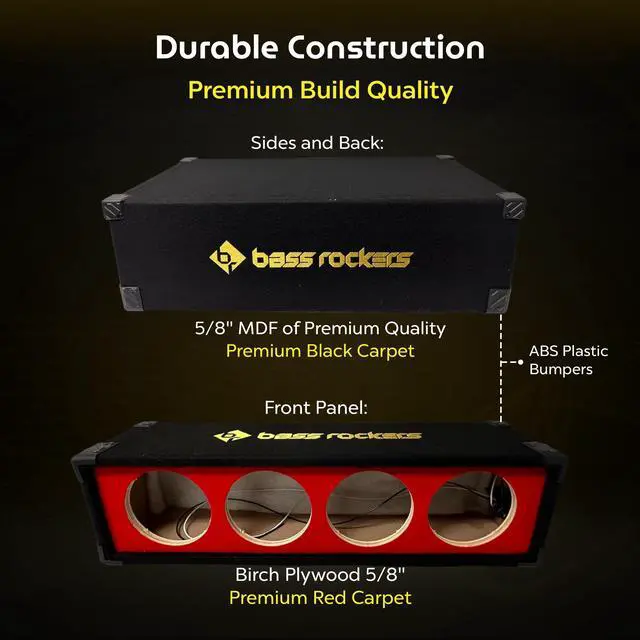 Alt view image 5 of 7 - Array Box Enclosure BRHB6 4 Driver Horns 4 x 6.5 Speakers Xtreme Durable Strong Wood Subwoofer Boxes Color Carpet Chuchera Horn Brazilian Style