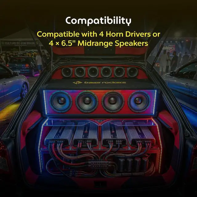 Alt view image 6 of 7 - Array Box Enclosure BRHB6 4 Driver Horns 4 x 6.5 Speakers Xtreme Durable Strong Wood Subwoofer Boxes Color Carpet Chuchera Horn Brazilian Style