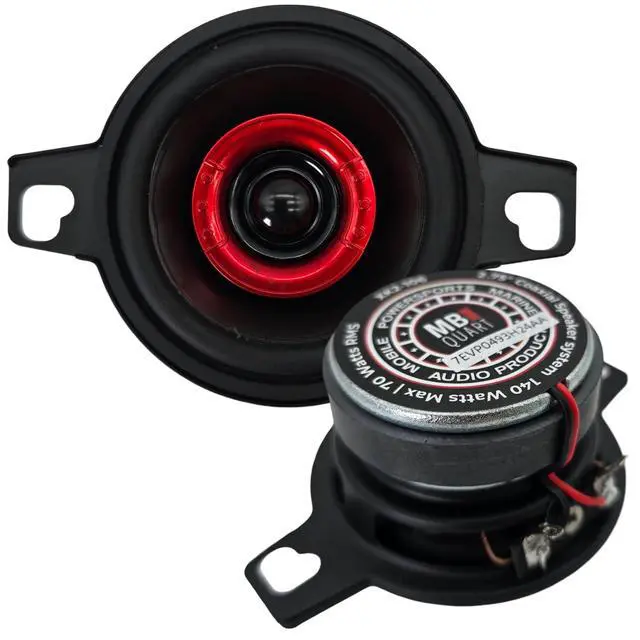Main image of XK2-106 2.75-Inch Coaxial 2-Way Speaker, 140W Max, 4 Ohms, Black Aluminum Dome Tweeter for Car Audio and Powersports (2 Speakers)