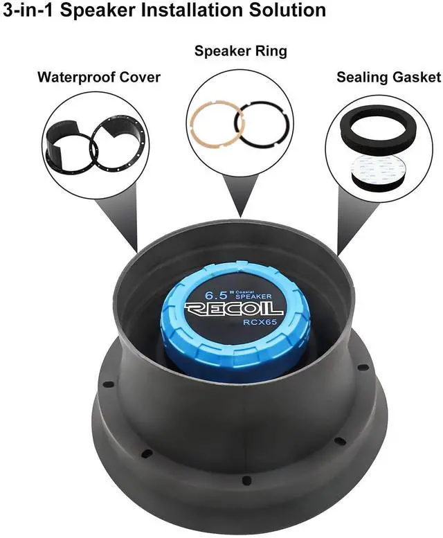 Alt view image 2 of 6 - SPB65K 4 Pack Foldable Silicone 6.5 Car Speaker Baffle Kits | for Sound Quality Improvement and Speaker Protection, Four Pieces
