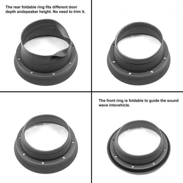 Alt view image 4 of 6 - SPB65K 4 Pack Foldable Silicone 6.5 Car Speaker Baffle Kits | for Sound Quality Improvement and Speaker Protection, Four Pieces