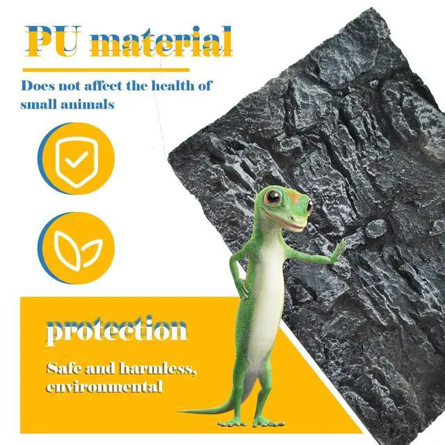 Alt view image 3 of 7 - Reptile Tank Background Board Rock Terrarium Cork Background Board 3D Wall Backdrop Aquarium DéCor Backgrounds Amphibian Habitat Decoration for Lizards Leopard Gecko Bearded Dragons Turtle