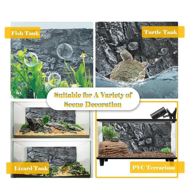 Alt view image 6 of 7 - Reptile Tank Background Board Rock Terrarium Cork Background Board 3D Wall Backdrop Aquarium DéCor Backgrounds Amphibian Habitat Decoration for Lizards Leopard Gecko Bearded Dragons Turtle