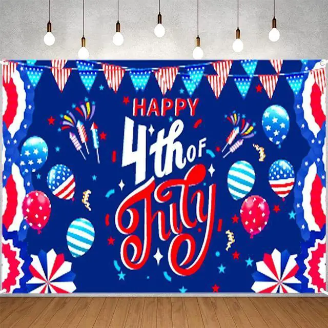 Main image of 4th of July Banner Independence Day Decorations Outdoor 41 * 71inch Patriotic Yard Sign Party Supplies Red White and Blue Stars Backdrop for Outside Indoor Fence Balcony Garden Decorations