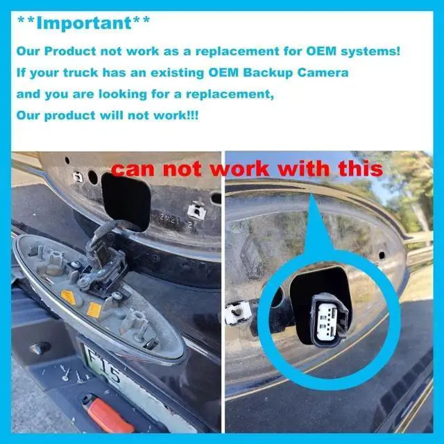 Alt view image 2 of 7 - Aftermarket Emblem Backup Camera for F150/F250/F350/F450/F550(2004-2016)RCA | CVBS | AHD Dual Signal,HD Night Vision,Waterproof,170° Wide Viewing