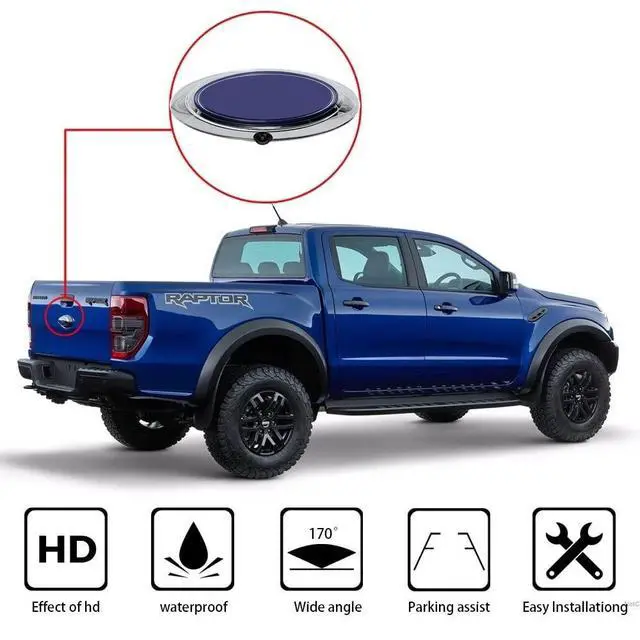 Alt view image 3 of 7 - Aftermarket Emblem Backup Camera for F150/F250/F350/F450/F550(2004-2016)RCA | CVBS | AHD Dual Signal,HD Night Vision,Waterproof,170° Wide Viewing