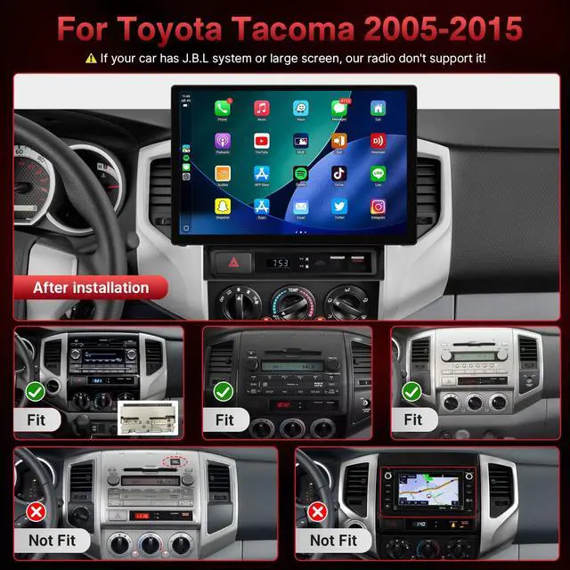 Alt view image 2 of 7 - Upgrade 13.1Inch Touch Screen for Toyota Tacoma 2005-2015 Stereo, Android 13 Car Radio for Tacoma with Wireless Carplay Android Auto Bluetooth WiFi GPS SWC FM + Backup Camera - 4G RAM 64G ROM