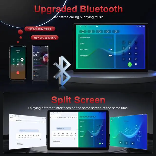 Alt view image 5 of 7 - Upgrade 13.1Inch Touch Screen for Toyota Tacoma 2005-2015 Stereo, Android 13 Car Radio for Tacoma with Wireless Carplay Android Auto Bluetooth WiFi GPS SWC FM + Backup Camera - 4G RAM 64G ROM