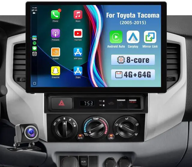 Main image of Upgrade 13.1Inch Touch Screen for Toyota Tacoma 2005-2015 Stereo, Android 13 Car Radio for Tacoma with Wireless Carplay Android Auto Bluetooth WiFi GPS SWC FM + Backup Camera - 4G RAM 64G ROM