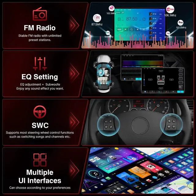 Alt view image 6 of 7 - Upgrade 13.1Inch Touch Screen for Toyota Tacoma 2005-2015 Stereo, Android 13 Car Radio for Tacoma with Wireless Carplay Android Auto Bluetooth WiFi GPS SWC FM + Backup Camera - 4G RAM 64G ROM
