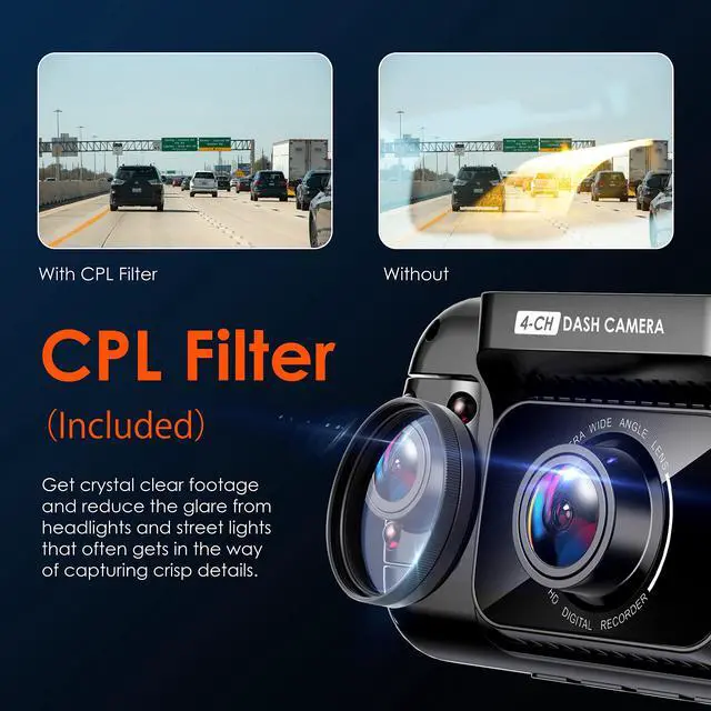 Alt view image 5 of 7 - USA R4-4 Channel Dash Cam W/All Around 1080p Resolution, Wi-Fi, GPS, IR Night Vision, Parking Mode, Collision Detection, Type-C Port
