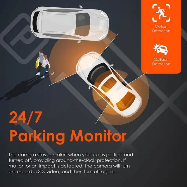 Alt view image 7 of 7 - USA R4-4 Channel Dash Cam W/All Around 1080p Resolution, Wi-Fi, GPS, IR Night Vision, Parking Mode, Collision Detection, Type-C Port