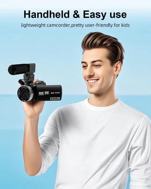 Alt view image 5 of 7 - Video Camera Camcorder Full HD 4K 48MP Vlogging Camera for YouTube Digital Camera Recorder Video Camera for Filming with 3.0" Touch Screen,2 Batteries and 32G SD Card