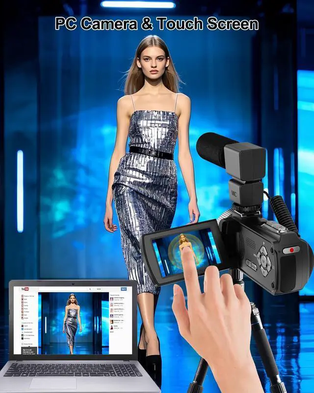 Alt view image 7 of 7 - Video Camera Camcorder Full HD 4K 48MP Vlogging Camera for YouTube Digital Camera Recorder Video Camera for Filming with 3.0" Touch Screen,2 Batteries and 32G SD Card