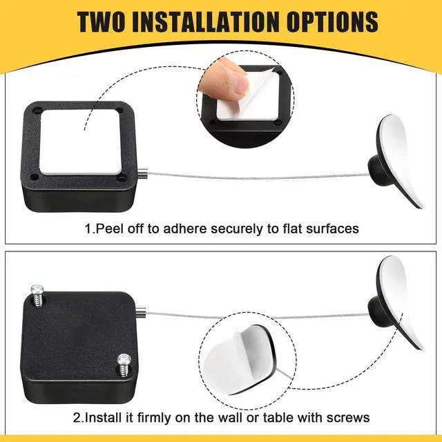 Alt view image 5 of 6 - 4 Pcs 6.5 ft Retractable Security Cable Lock with Double Sided Adhesive and Screws TV Remote Control Tether Cord Leash Anti Lost Rope Security Lanyard Lock for TV Tablets Showroom