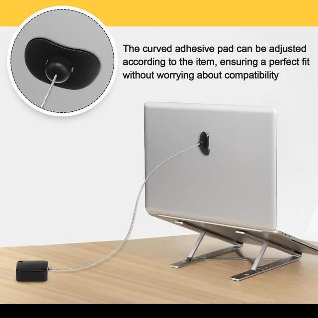 Alt view image 4 of 6 - 4 Pcs 6.5 ft Retractable Security Cable Lock with Double Sided Adhesive and Screws TV Remote Control Tether Cord Leash Anti Lost Rope Security Lanyard Lock for TV Tablets Showroom