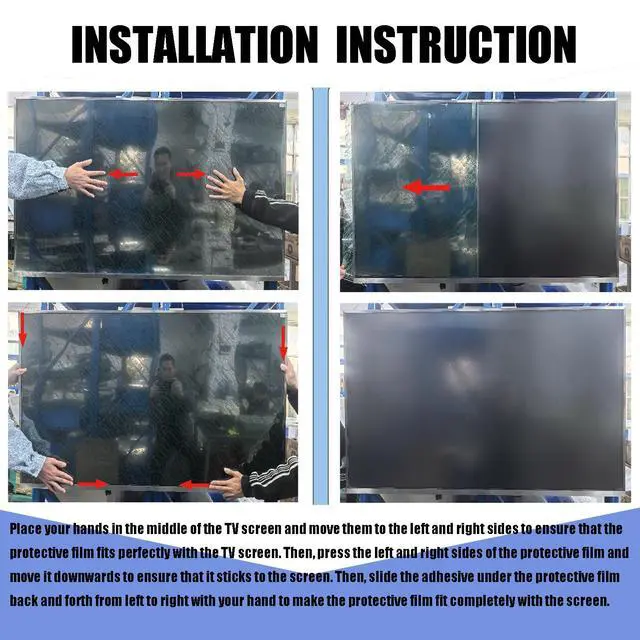 Alt view image 7 of 7 - 75 Inch Anti Glare TV Screen Film, TV Screen Protector Frosted Anti Glare Blue Light Dustproof Scratch Filter Film, New Protect Your Eyes, Reduce Eye Fatigue, 75Inch (1645 * 930mm)