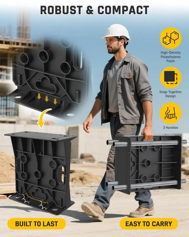 Alt view image 3 of 7 - Wire Spool Rack Electrical Wire Dispenser, Cable Reel Caddy-1 Pair | Fits up to 34" Reels, 330 LBS Load Capacity, Multi-purpose, Free-Standing, Portable, Weather-Resistant