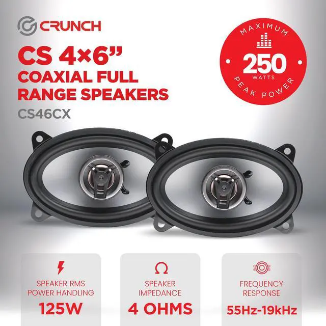 Alt view image 2 of 7 - CS46CX CS Series Speakers (4" x 6", Coaxial, 250 Watts max)