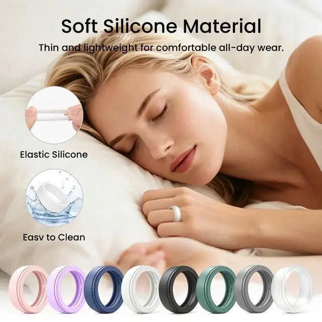 Alt view image 5 of 7 - Ring Cover Compatible with Oura Ring 5, 8 Pack Silicone Protector(S)