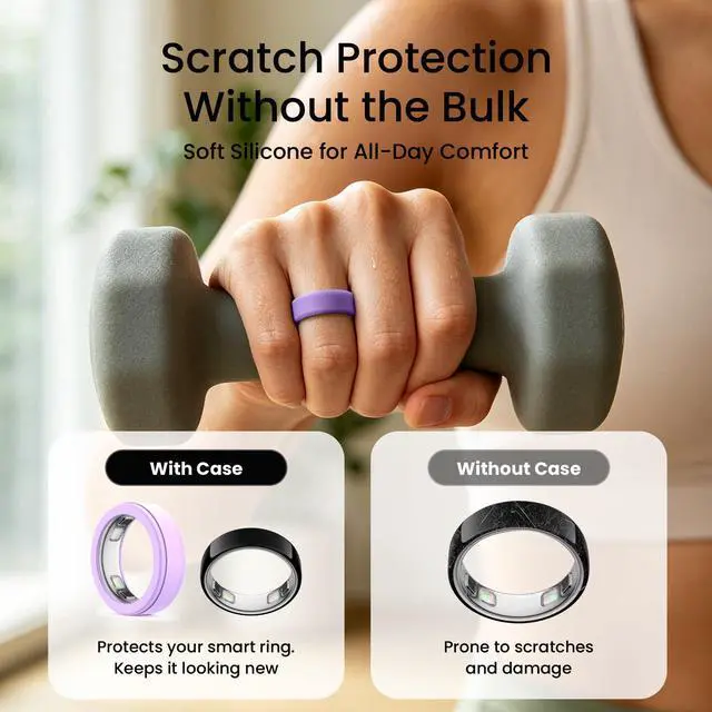 Alt view image 7 of 7 - Ring Cover Compatible with Oura Ring 5, 8 Pack Silicone Protector(S)