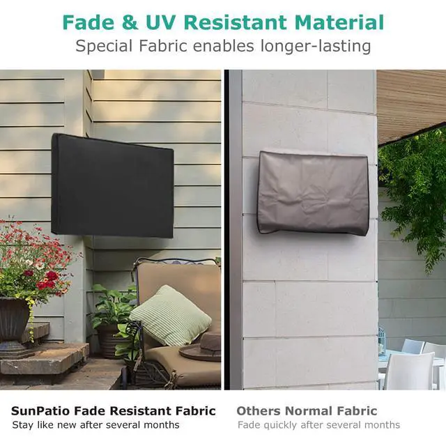 Alt view image 3 of 7 - Outdoor TV Cover Waterproof and Weatherproof, TV Screen Protector for 38-40 inch TV, Fits Most TV Mounts and Stands, with Built-in Remote Pocket for Outside LED LCD Flat Screen TVs, Black