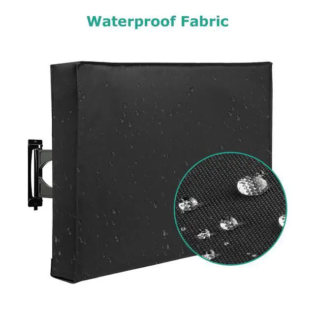 Alt view image 4 of 7 - Outdoor TV Cover Waterproof and Weatherproof, TV Screen Protector for 38-40 inch TV, Fits Most TV Mounts and Stands, with Built-in Remote Pocket for Outside LED LCD Flat Screen TVs, Black