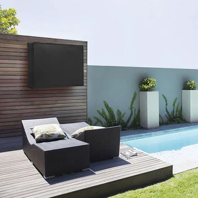Alt view image 7 of 7 - Outdoor TV Cover Waterproof and Weatherproof, TV Screen Protector for 38-40 inch TV, Fits Most TV Mounts and Stands, with Built-in Remote Pocket for Outside LED LCD Flat Screen TVs, Black