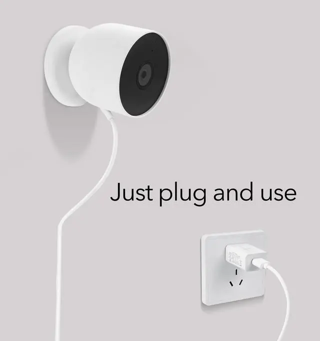 Alt view image 5 of 7 - Pogo Pin Cable & Adapter for Google Nest Cam Outdoor/Indoor, Battery (2-Pack)(26ft & 5.2V/2A) (Camera NOT Included)