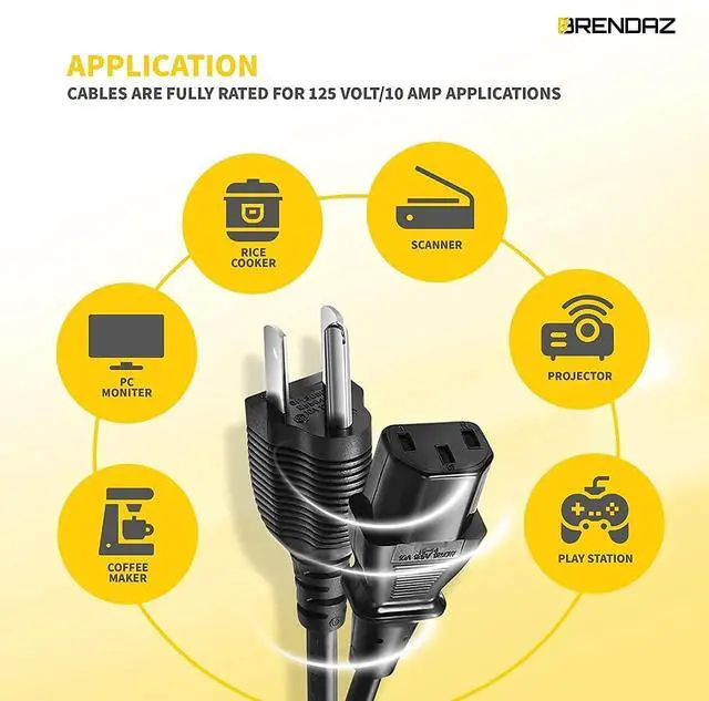 Alt view image 6 of 6 - Compatible Bose S1 Pro Power Cord - 3-Prong Power Connector Compatible with Bose S1 Pro Multi-Position PA Speaker System (6-Feet)