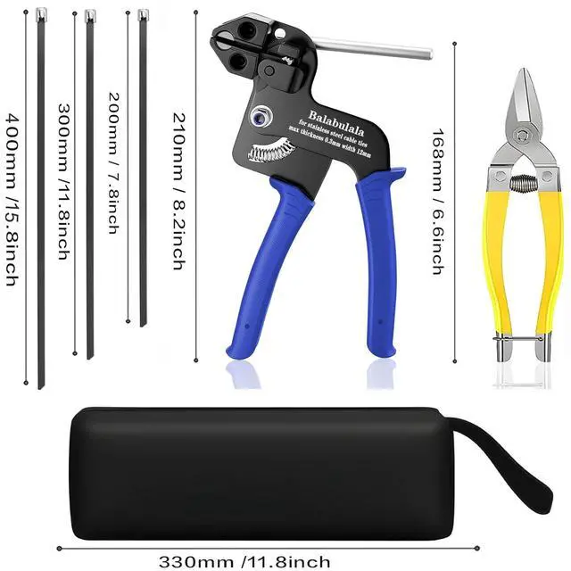 Alt view image 2 of 7 - 155pcs Heavy Duty 304 Stainless Steel Cable Tie Gun Kit | 150pcs(3 Sizes) Black Metal Zip Ties, Self-Locking, UV & Corrosion Resistant, for Fence, Exhaust Wrap, Chicken Coop, Farm Use