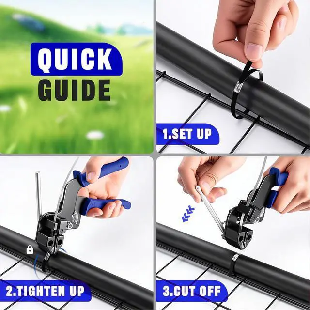 Alt view image 7 of 7 - 155pcs Heavy Duty 304 Stainless Steel Cable Tie Gun Kit | 150pcs(3 Sizes) Black Metal Zip Ties, Self-Locking, UV & Corrosion Resistant, for Fence, Exhaust Wrap, Chicken Coop, Farm Use
