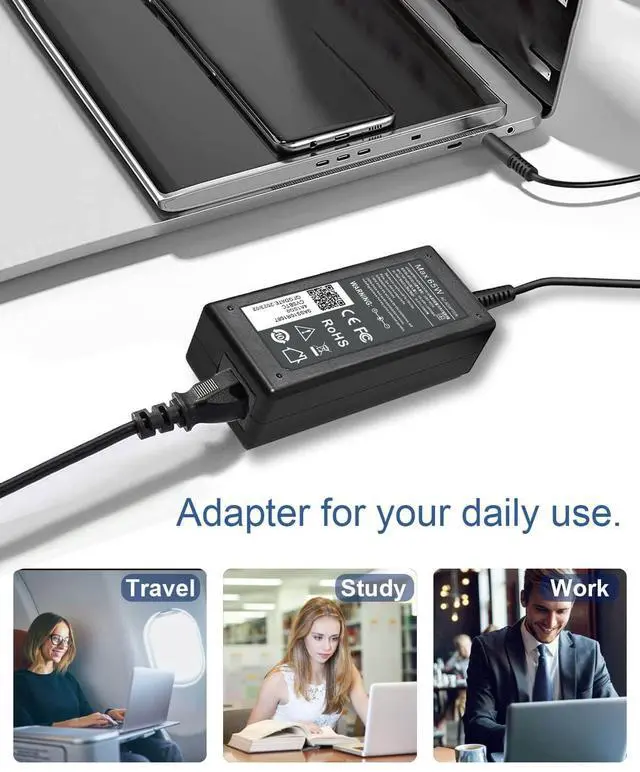 Alt view image 6 of 6 - 65W 45W AC Adapter for Dell Laptop Charger Dell inspiron 15 la65ns2-01 | Compatible with Dell inspiron 13 14 17 Series 3520 5100 5567 5559, Latitude,Computer Barrel Charger- 4.5mm and 7.4mm jack