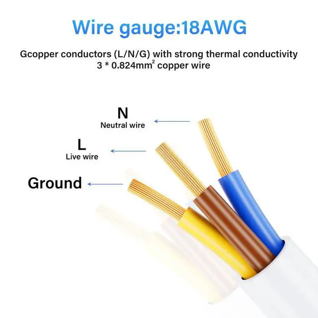 Alt view image 4 of 7 - T5 T8 LED Cable 10FT LED 3Pin Integrated Tube Male to Female Adapter Extension Cord for Integrated Fluorescent Tube Light Bulb Lamp Holder (2 Pack/3M)