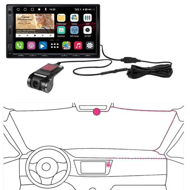 Alt view image 4 of 6 - AC-44P2 1080P USB DVR On-Dash Camera - Recording Video On Camera End -Compatible with A5/ A6PF/S8MS/S8UP Series. Not Compatible with X10/V10/S8L/S8 GEN4/F7/P5/P8/P9/P10 Series