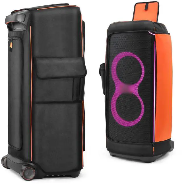 Main image of Speaker Case Compatible with JBL PartyBox Ultimate,Without Wheels | Portable Speaker Dust Cover Storage Bag Fits for JBL PartyBox Ultimate for Outdoor Travel,Black+Orange,Cover Only