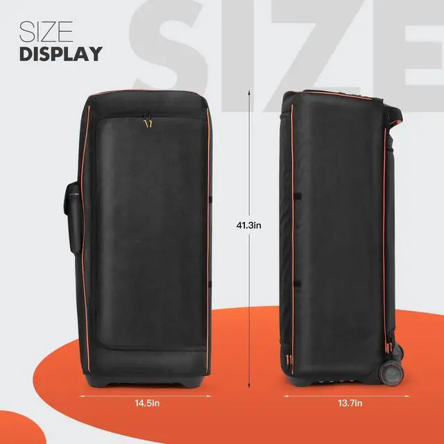 Alt view image 2 of 6 - Speaker Case Compatible with JBL PartyBox Ultimate,Without Wheels | Portable Speaker Dust Cover Storage Bag Fits for JBL PartyBox Ultimate for Outdoor Travel,Black+Orange,Cover Only