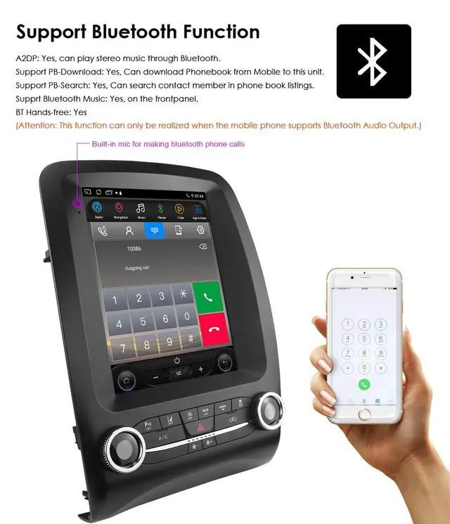Alt view image 5 of 7 - 64GB Android14 Car Radio Upgrade for Dodge Durango 2014-2020 10.4 Inch IPS Touch Screen Supports Wireless Carplay/Android Auto,Steering Wheel Control, WiFi, FM 2GB ROM Car Tablet