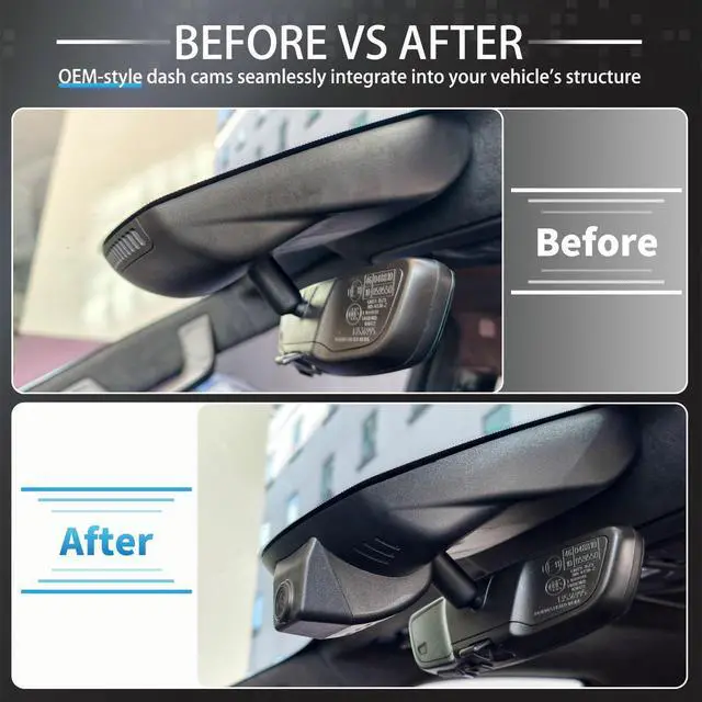 Alt view image 2 of 7 - OEM Style Front & Rear Dash Cam for GMC Sierra 2022-2026 | Front 4K, Rear 1080P, 128GB Card, Hidden Design, Plug&Play, Easy Install, Loop Recording, G-Sensor, Free App