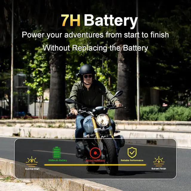 Alt view image 2 of 7 - Drift Ghost XL Pro 4K Action Camera for Motorcycle Helmet, Waterproof Action Camera with Image Stabilization, Rotating Lens, Dash Cam Mode, Motorcycle Camera, Bike Camera, Long Battery Life