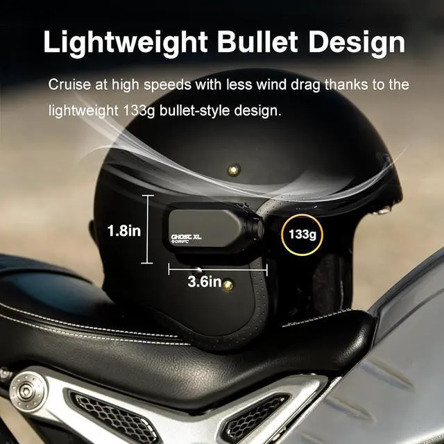 Alt view image 7 of 7 - Drift Ghost XL Pro 4K Action Camera for Motorcycle Helmet, Waterproof Action Camera with Image Stabilization, Rotating Lens, Dash Cam Mode, Motorcycle Camera, Bike Camera, Long Battery Life