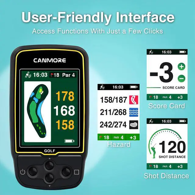 Alt view image 2 of 7 - HG500 Golf GPS - Extra Large Easy-to-Read Color Display, preloaded 41,000 Course map Worldwide Shape of the Green and the Fairway(Black)