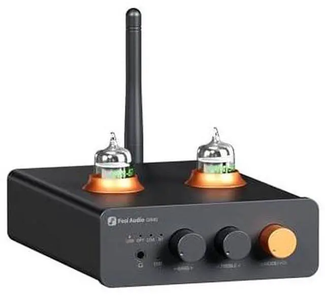 Alt view image 2 of 7 - GR40 Tube Preamplifier with DAC, Stereo Headphone Amplifier 3.5mm Home Audio for Active Speakers/Headphones, Digital to Analog Audio Converter Preamp with Bluetooth and USB/Opt/Coax