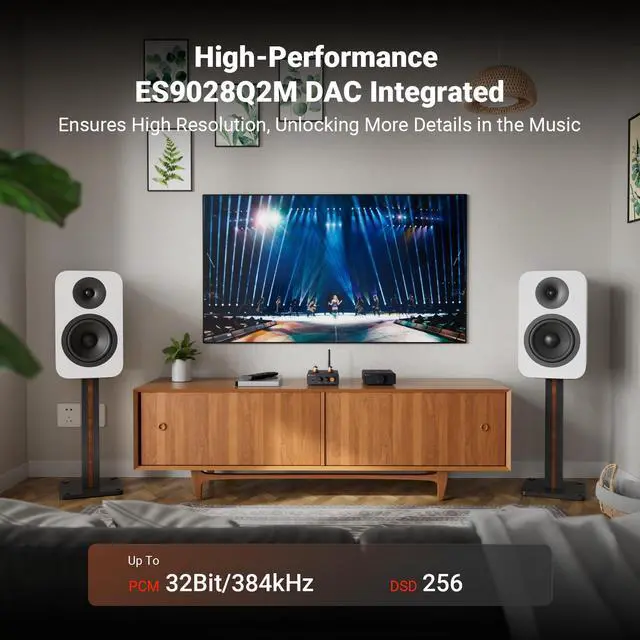 Alt view image 4 of 7 - GR40 Tube Preamplifier with DAC, Stereo Headphone Amplifier 3.5mm Home Audio for Active Speakers/Headphones, Digital to Analog Audio Converter Preamp with Bluetooth and USB/Opt/Coax